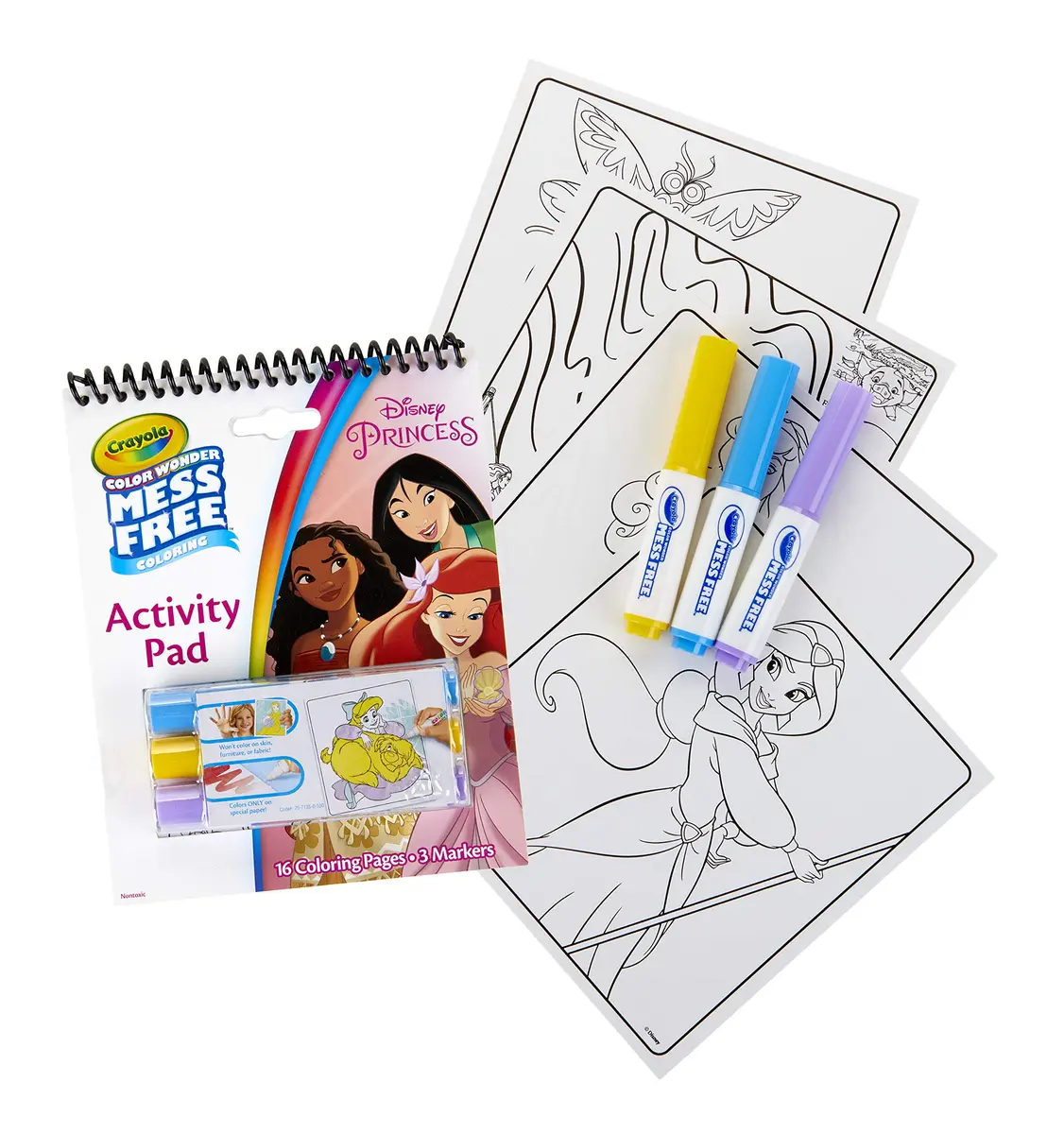 Crayola Color Wonder Disney Princess Coloring & Activity Pad, 19 Piece Set | Mess Free, Travel-Friendly for Kids 3-6 - view 2
