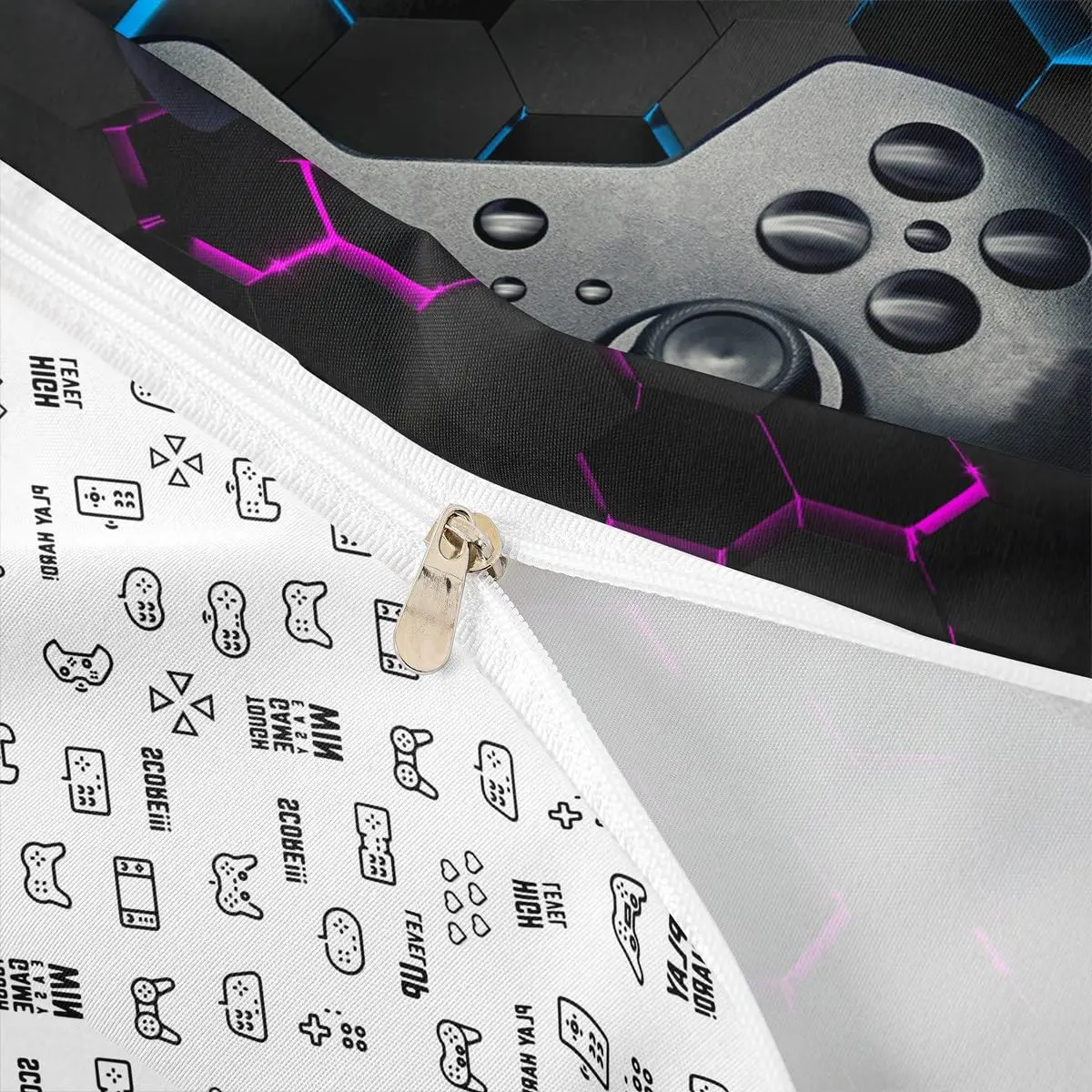 Erosebridal Kids Teens Video Games Duvet Cover Set | Gaming Controller Pattern, Full Size, Microfiber, All Seasons - view 4