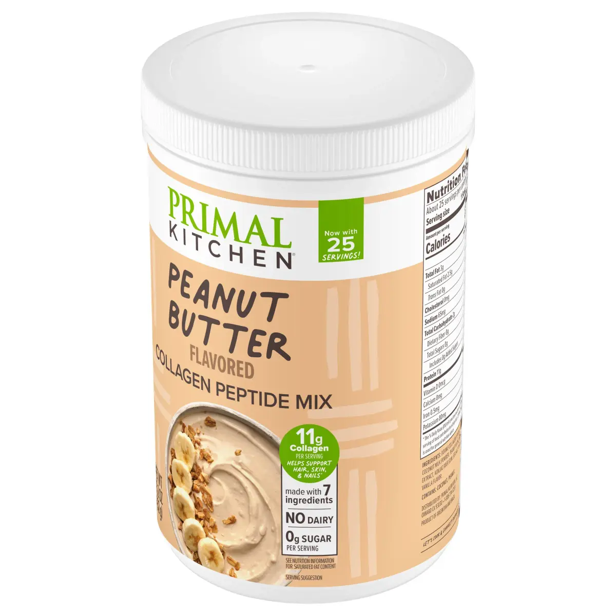 Primal Kitchen Peanut Butter Flavor Collagen Fuel Drink Mix 405g (14.3 Ounces) | Keto Certified Collagen Peptides for Skin, Hair, Nails - view 7