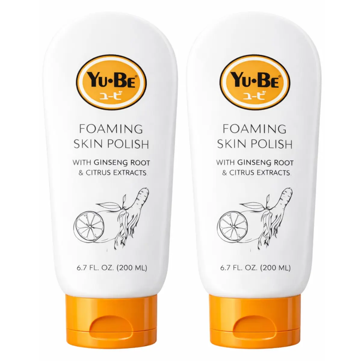 Yu-Be Foaming Skin Polish – Face & Body Exfoliating Scrub 6.7 fl oz | Gentle Fruit AHAs & Walnut Polish - main product image
