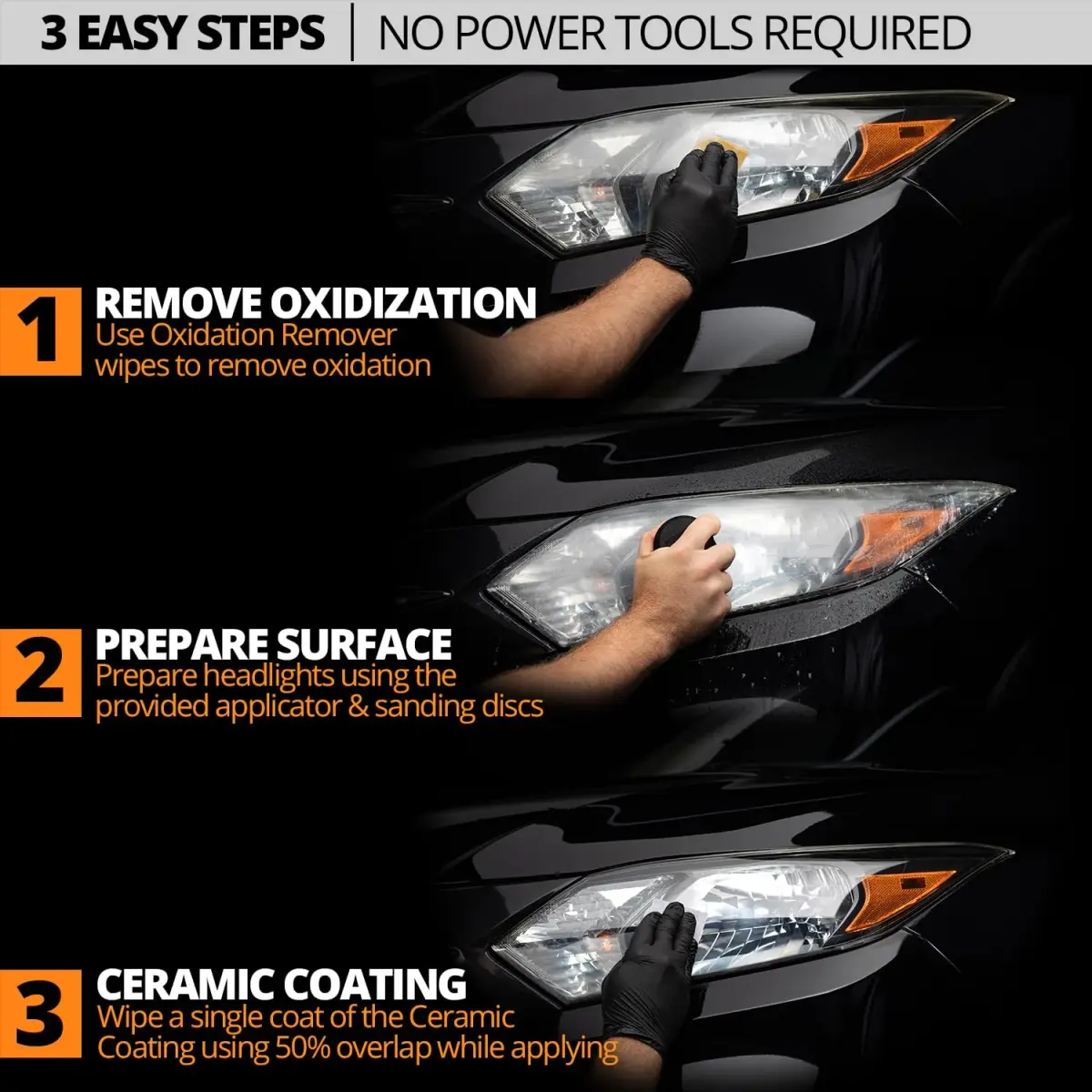 CERAKOTE Ceramic Headlight Restoration Kit | Restores Cloudy, Yellowed Headlights with UV Protection - view 4