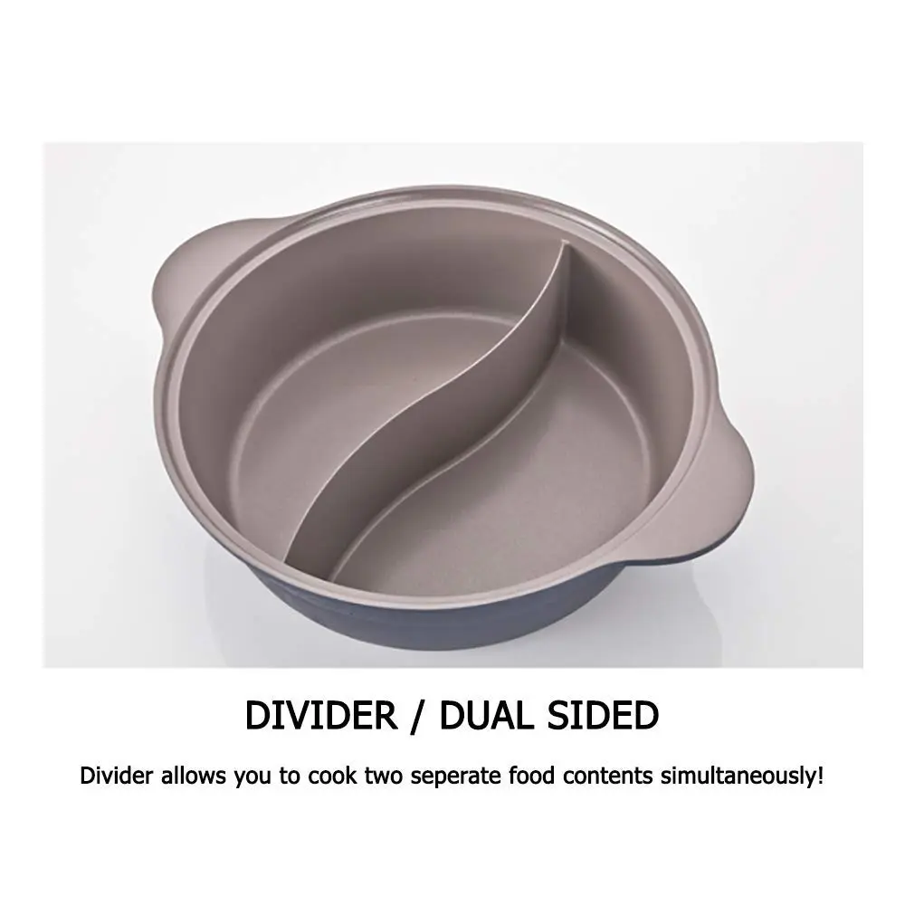 LP LIVING PLUS IH Shabu Shabu Stock Pot 2.7L (2.9 Quarts) | Dual Divider Ceramic Cookware - view 5