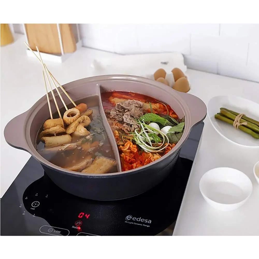 LP LIVING PLUS IH Shabu Shabu Stock Pot 2.7L (2.9 Quarts) | Dual Divider Ceramic Cookware - view 8