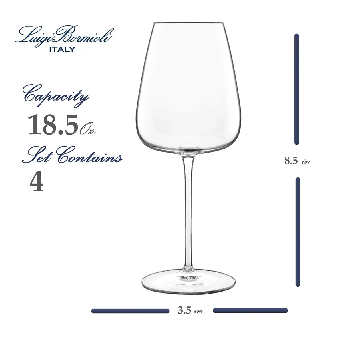 Luigi Bormioli Talismano Chardonnay Grand Cru Wine Glasses 265ml (8.9" H x 3.7" DIA) | Elevate Your Wine Tasting Experience - view 2