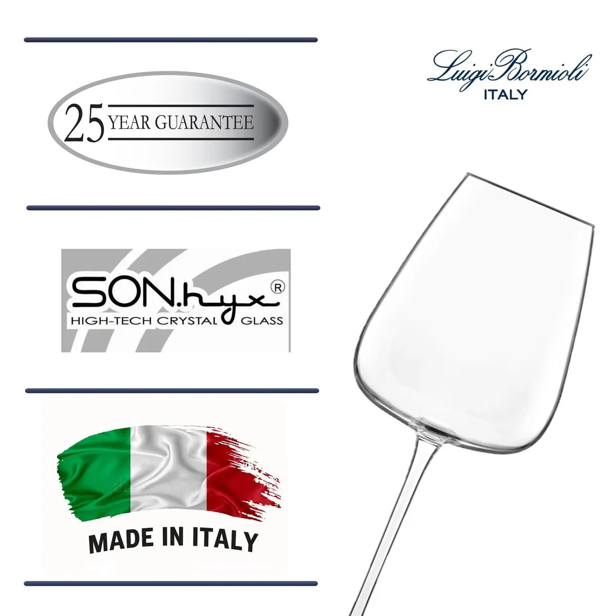 Luigi Bormioli Talismano Chardonnay Grand Cru Wine Glasses 265ml (8.9" H x 3.7" DIA) | Elevate Your Wine Tasting Experience - view 4
