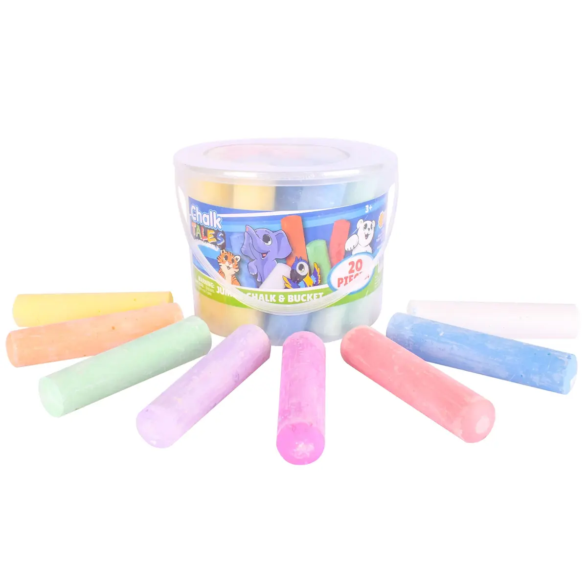 Sunny Days Entertainment Jumbo Sidewalk Chalk Set for Kids, 20 Pieces Multicolor | Washable Outdoor Art & Games - view 7
