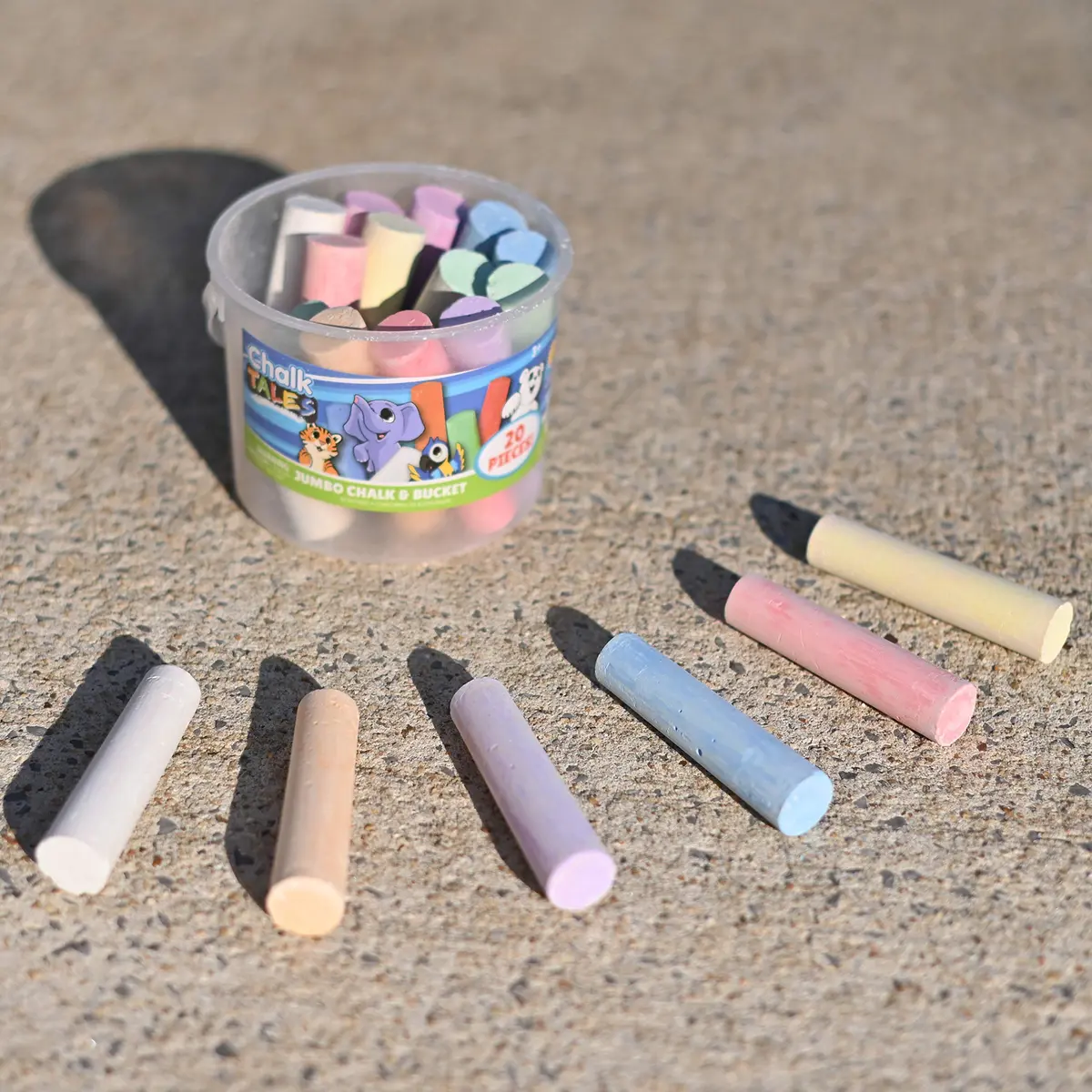 Sunny Days Entertainment Jumbo Sidewalk Chalk Set for Kids, 20 Pieces Multicolor | Washable Outdoor Art & Games - view 3