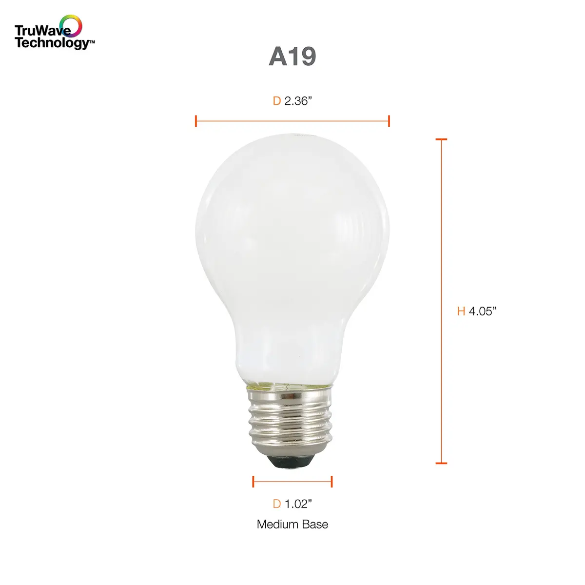 LEDVANCE Sylvania LED TruWave Natural Series A19 Light Bulb 6 Pack | 8W Dimmable Frosted 2700K - view 7