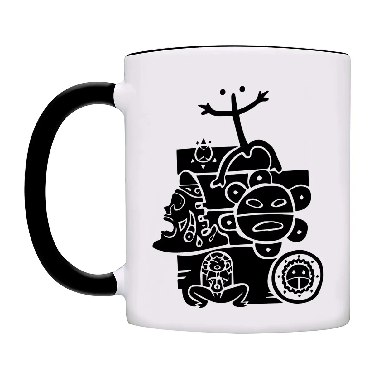 owndis Puerto Rico All Taino Symbols in One Coffee Mug-0155-Black | 11oz Ceramic Drinkware with Puerto Rican Emblems - view 2