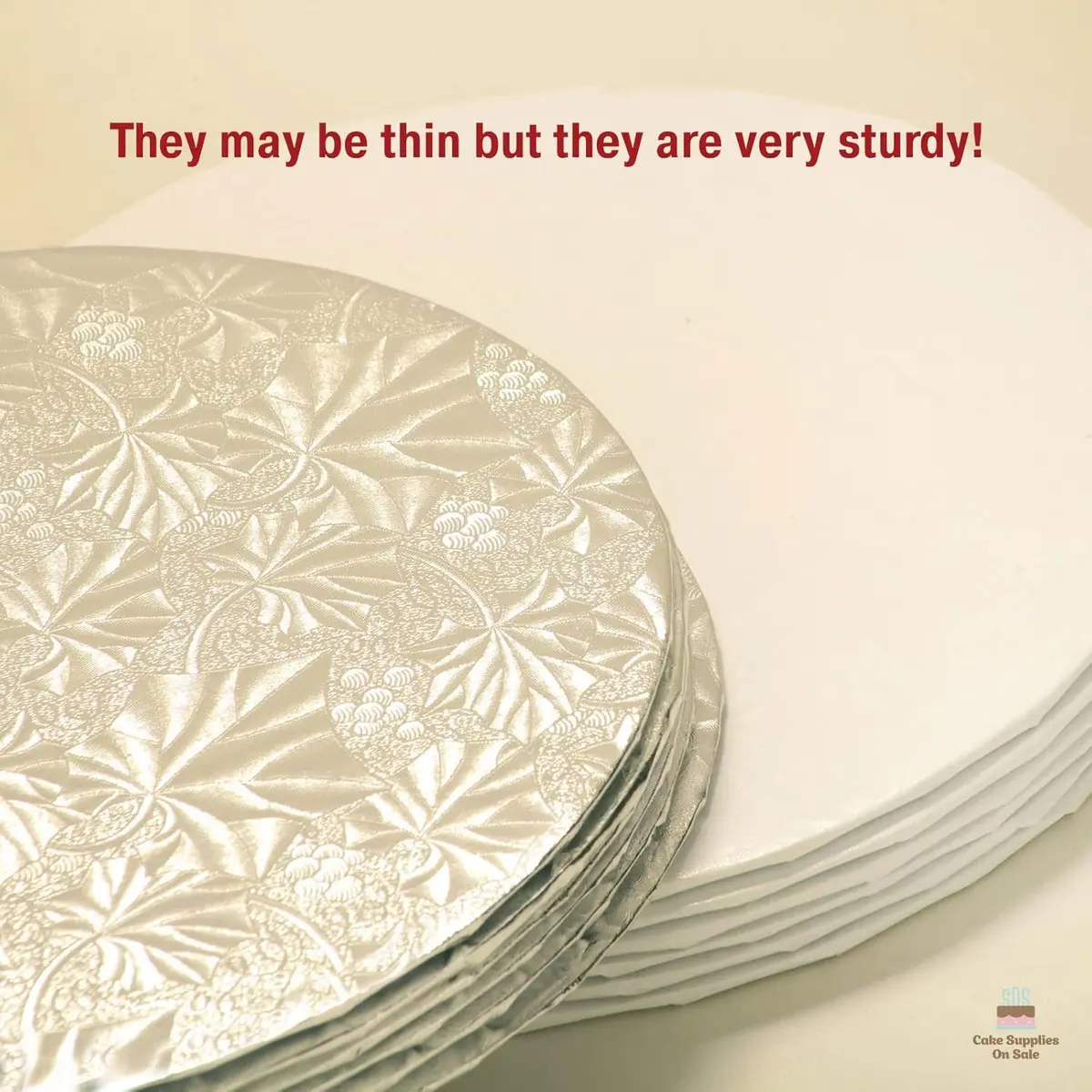 Cake S.O.S 6 inch White Round Cake Board Drums | 1/4 inch Thick, Elegant Display Base - view 4