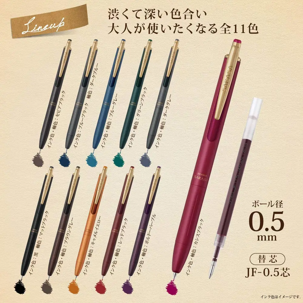 Zebra Sarasa Grand Gel Ballpoint Pen 0.5mm Vintage Blue Black | Luxurious & Water-Resistant - view 2