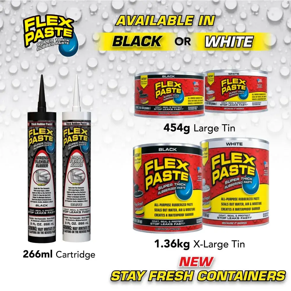 Flex Paste Waterproof Paintable Sealant 255ml (9 oz) | Fills Gaps Cracks Holes - Blocks Water Air - UV Resistant - view 8