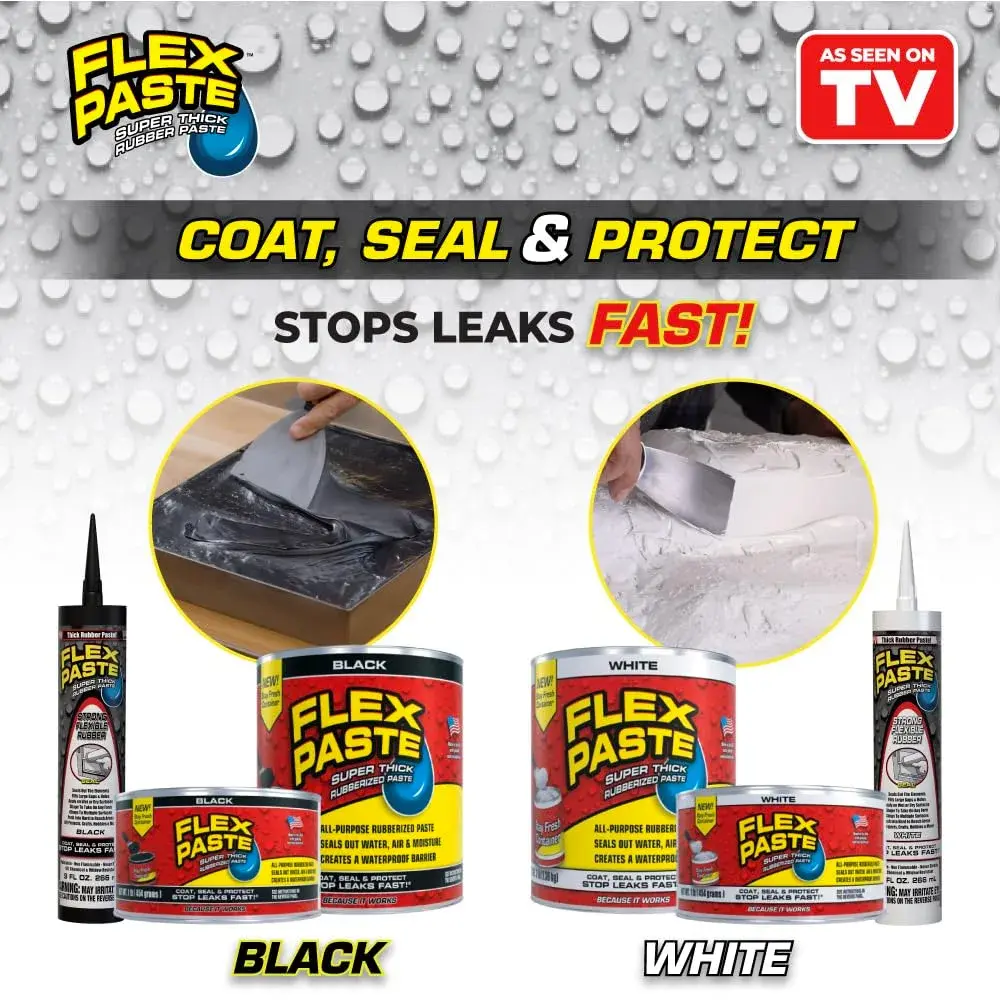 Flex Paste Waterproof Paintable Sealant 255ml (9 oz) | Fills Gaps Cracks Holes - Blocks Water Air - UV Resistant - view 2