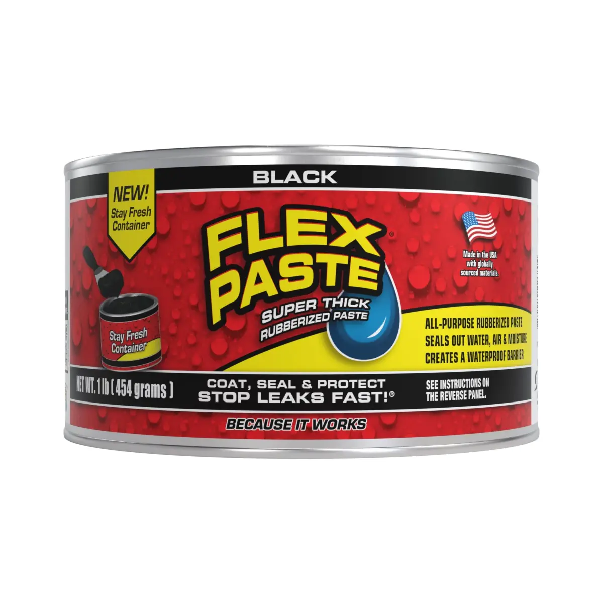 Flex Paste Rubberized Waterproof Sealant Paste Black 473ml (16 Fl Oz) | Seals Gaps, Cracks, Holes Underwater - main product image