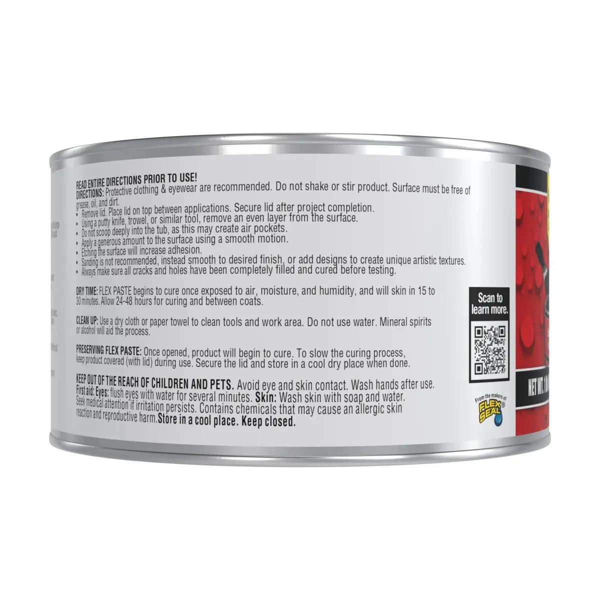 Flex Paste Rubberized Waterproof Sealant Paste Black 473ml (16 Fl Oz) | Seals Gaps, Cracks, Holes Underwater - view 2