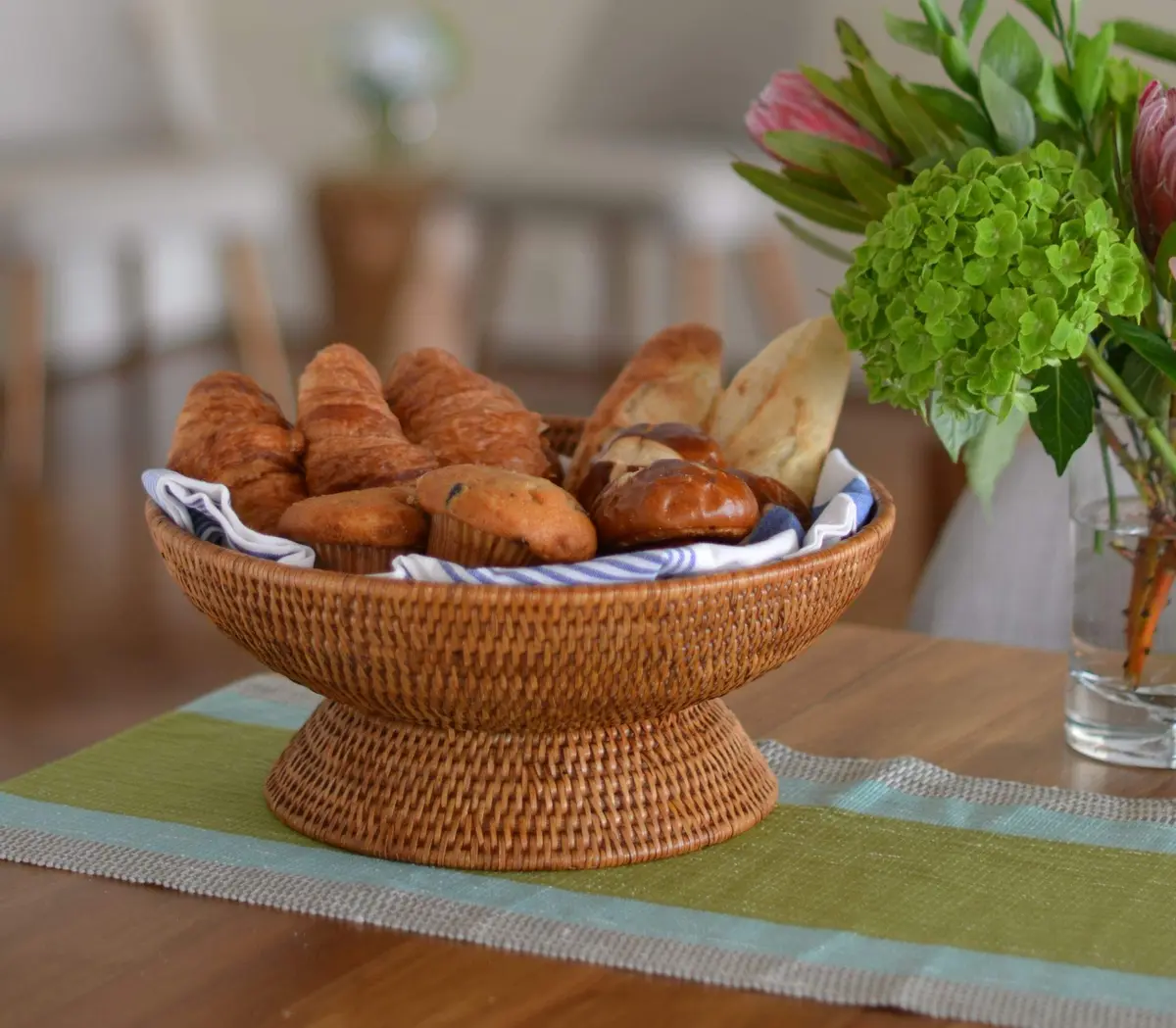 Kouboo La Jolla Rattan Fruit Bowl Large Kitchen Counter Basket Honey-Brown | Handwoven, Food Safe, Artisan Style - view 5