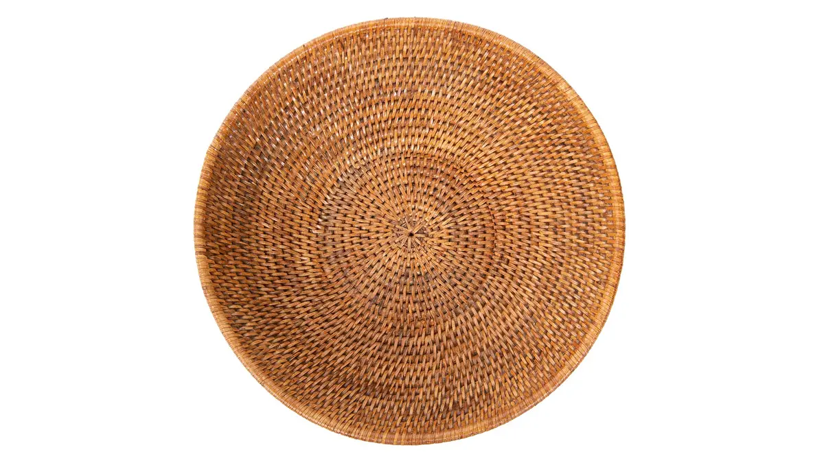 Kouboo La Jolla Rattan Fruit Bowl Large Kitchen Counter Basket Honey-Brown | Handwoven, Food Safe, Artisan Style - view 4