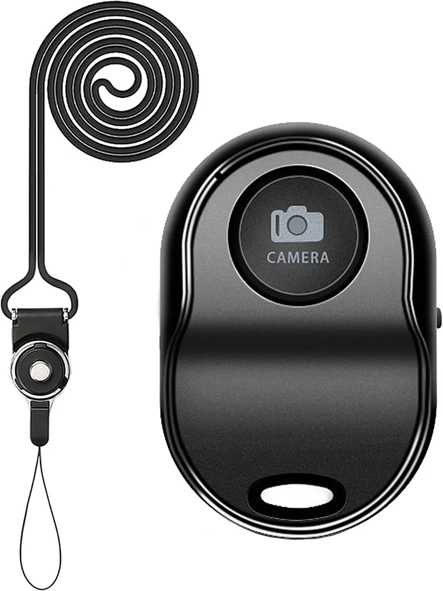 [ASHUTB] Bluetooth 5.0 Remote Shutter for iPhone & Android Camera | Wireless Selfie Button, 50 ft Range, Half-Year Battery (Black) - main product image