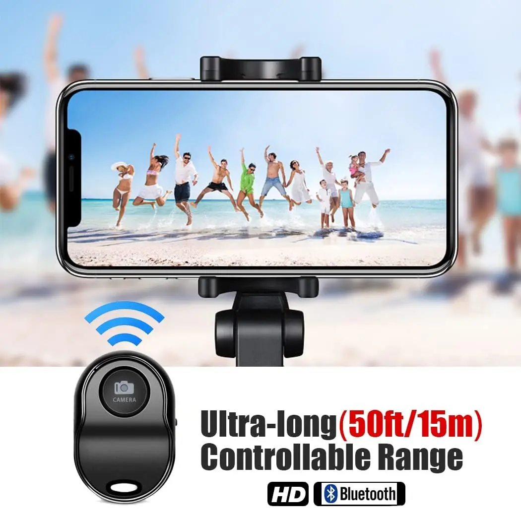 [ASHUTB] Bluetooth 5.0 Remote Shutter for iPhone & Android Camera | Wireless Selfie Button, 50 ft Range, Half-Year Battery (Black) - view 5