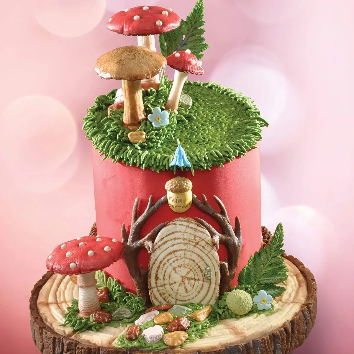 Katy Sue Log Slice Silicone Mold 125mm Diameter x 9mm Depth | Detailed Wood Texture for Fondant & Clay - view 4