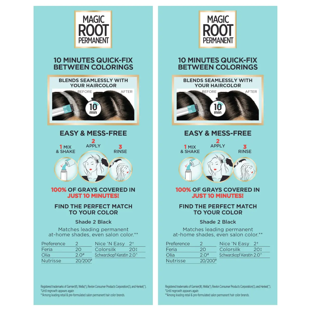 L'Oreal Paris Magic Root Permanent Hair Color Kit 2 Black, 10-Minute Gray Coverage (Pack of 2) - view 4
