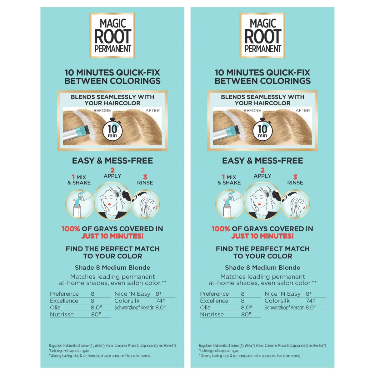 L'Oreal Paris Magic Root Hair Color Kit - 8 Medium Blonde, Pack of 2 | 10-Minute Gray Coverage - view 4