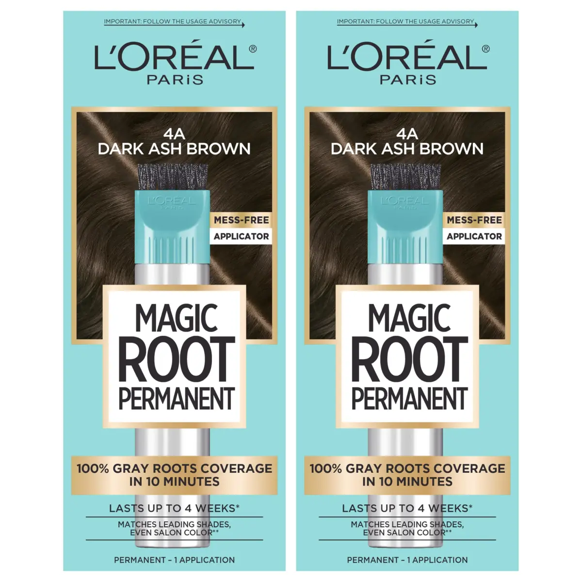 L'Oreal Paris Magic Root 4A Dark Ash Brown Permanent Hair Color Kit - Pack of 2 - main product image