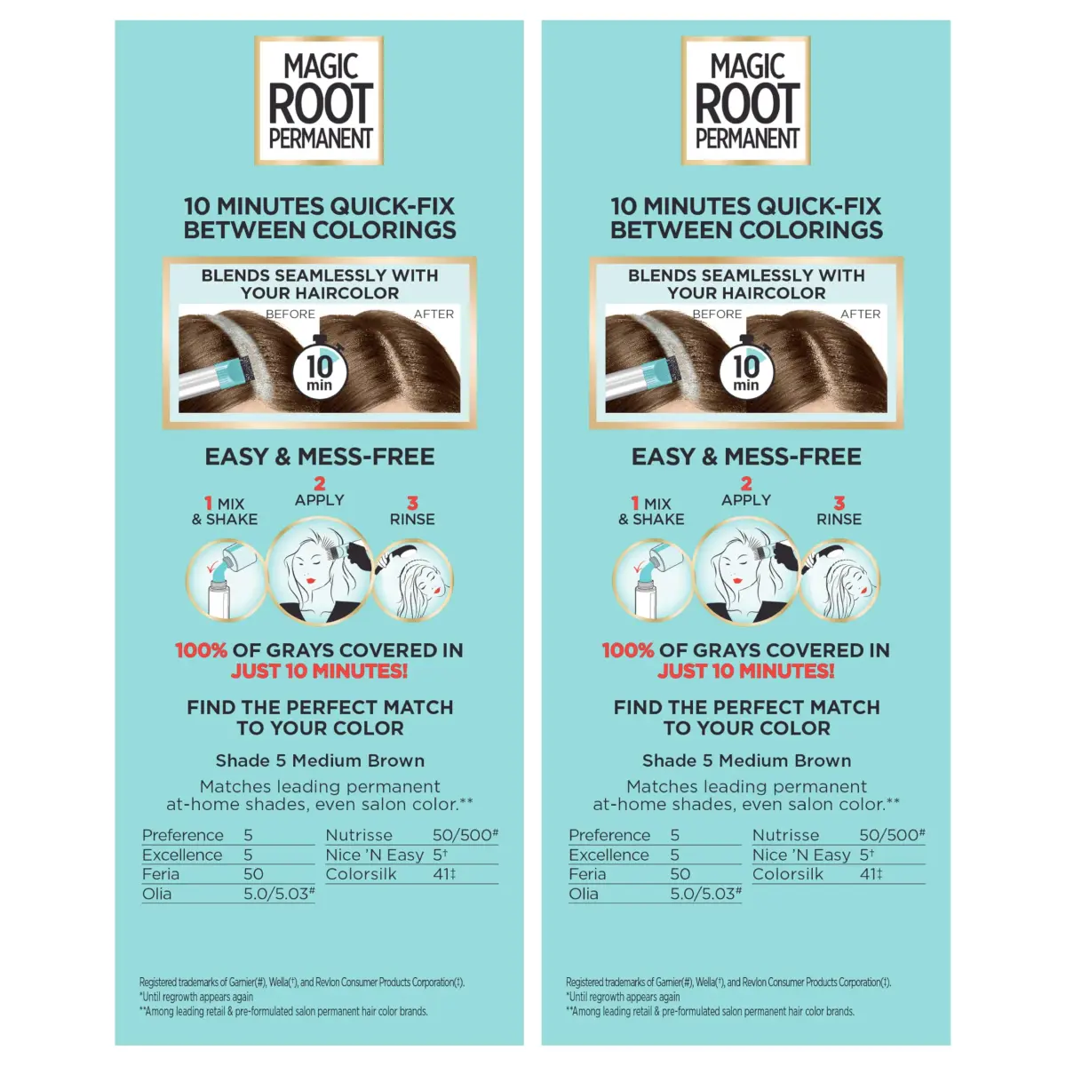 L'Oreal Paris Magic Root Permanent Hair Color Kit 5 Medium Brown - 2 Count Pack for 10-Minute Gray Coverage - view 4