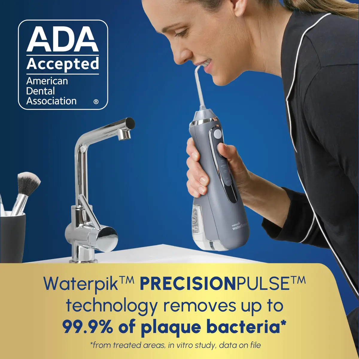 Waterpik Cordless Advanced Portable Water Flosser Gray 203ml (7 Fl Oz) | ADA Accepted Oral Irrigator - view 3