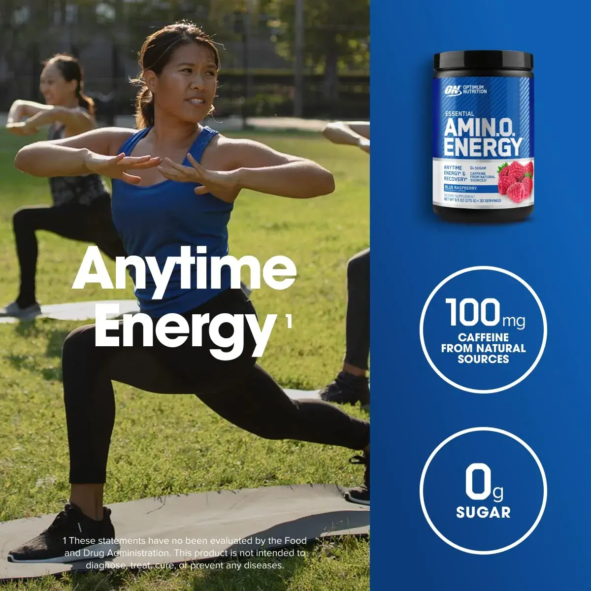 Optimum Nutrition Amino Energy Pre Workout Powder with BCAA & Micronized Creatine Monohydrate, Unflavored, 60 Servings (30 Servings + 30 Servings Bundle) - view 4