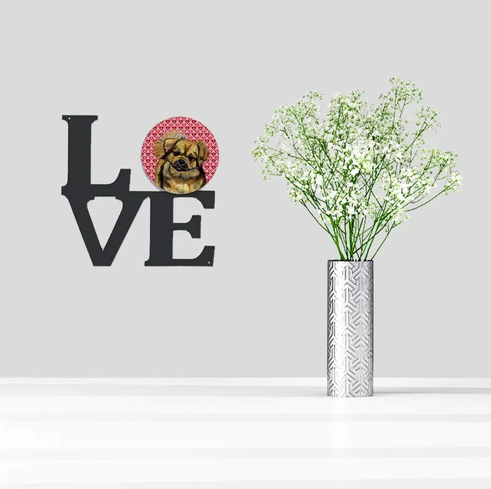 Caroline's Treasures Tibetan Spaniel Hearts Love Wall Art 11.5x11.75 inches | Colorful Aluminum & Steel Sculpture - view 2