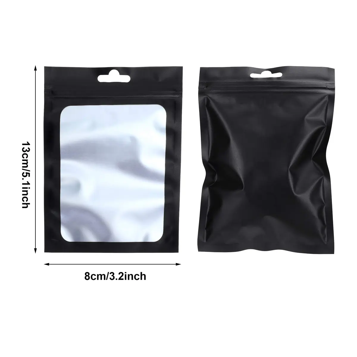 Boao 100 Pcs Resealable Foil Food Storage Bags 3.1 x 5.1 Inch | Reusable, Leak-Resistant, Food Safe - view 2
