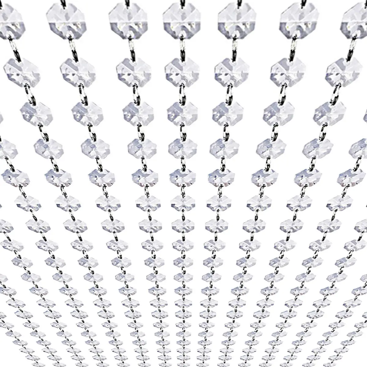 KinHom Acrylic Crystal Garland Strands 99ft | Elegant Hanging Bead Chain for Weddings & Christmas - main product image