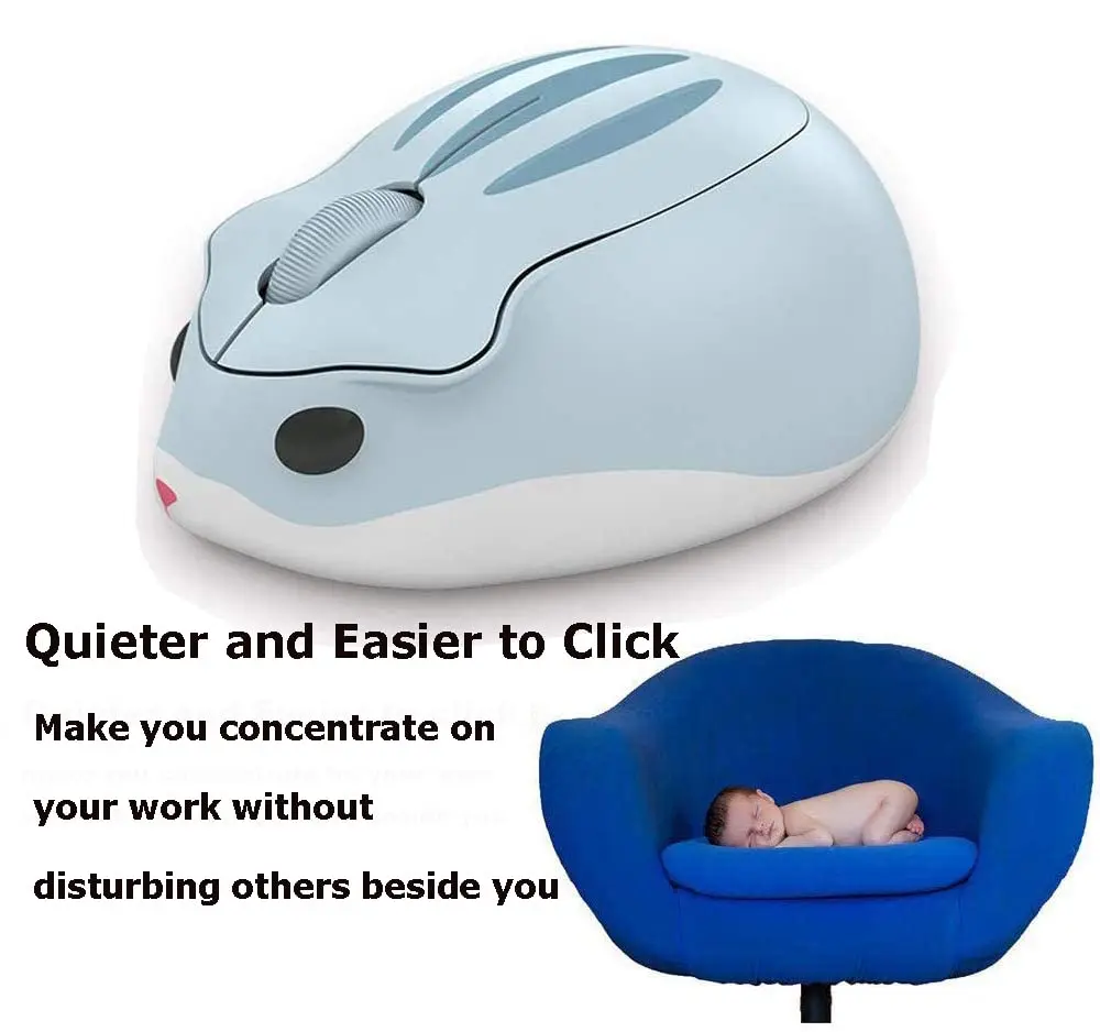 SHARE SUNSHINE 2.4GHz Wireless Hamster Mouse | Silent, Compact, 1200 DPI, Blue - view 6