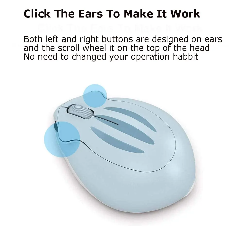 SHARE SUNSHINE 2.4GHz Wireless Hamster Mouse | Silent, Compact, 1200 DPI, Blue - view 7