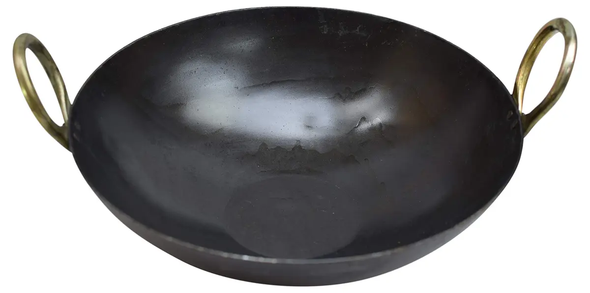 MARSHAL 11 Inch (28 cm) Pure Iron Loha Kadhai Deep Frying Pan | Authentic Indian Cookware - view 2