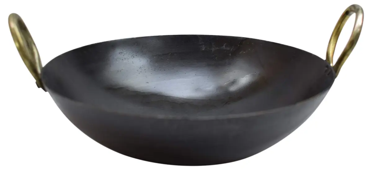 MARSHAL 11 Inch (28 cm) Pure Iron Loha Kadhai Deep Frying Pan | Authentic Indian Cookware - view 3