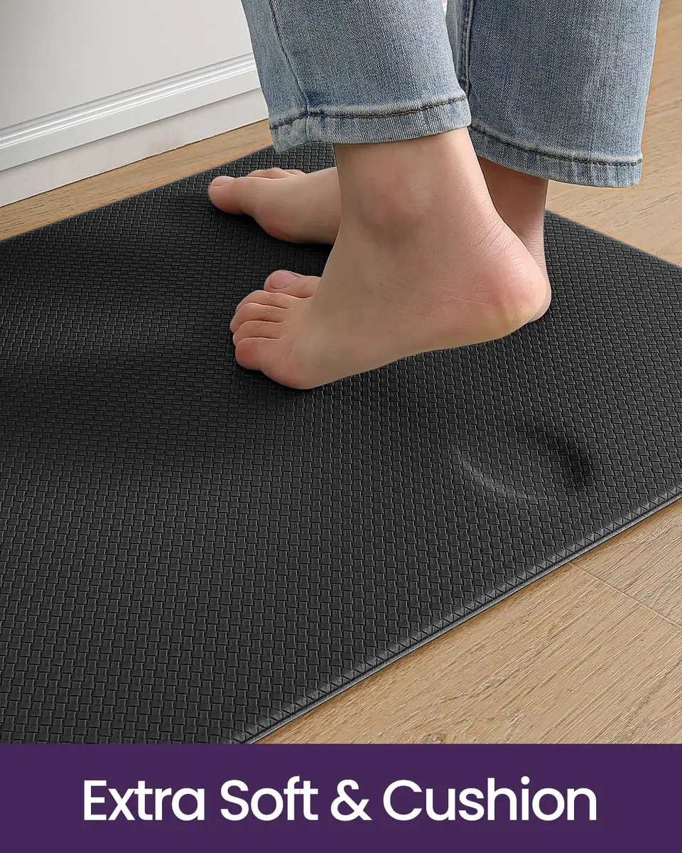 DEXI Anti Fatigue Kitchen Floor Mats 17x59 Inches (43x150 cm) | Cushioned Runner Rug for Standing Comfort - view 5