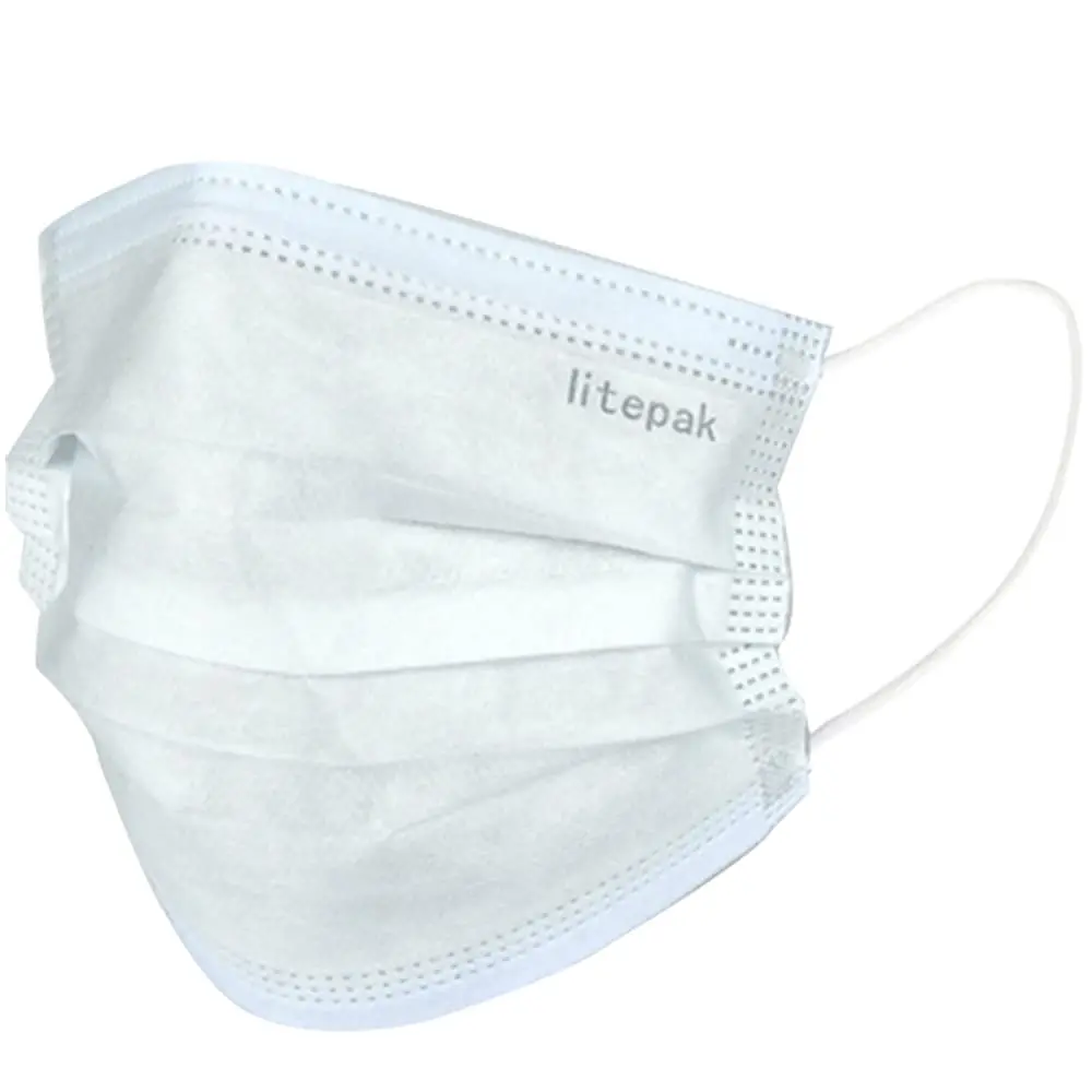 Litepak 500pcs Disposable Face Mask 3 Ply White | Soft Comfort & Nose Wire - view 6