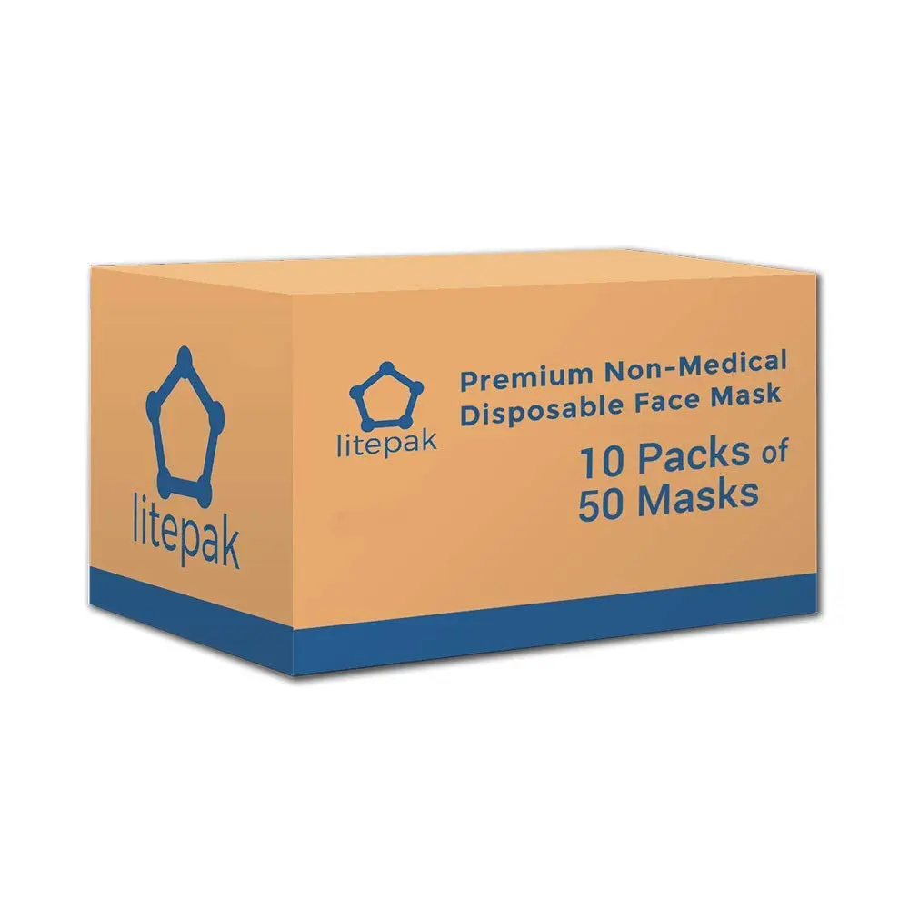 Litepak 500pcs Disposable Face Mask 3 Ply White | Soft Comfort & Nose Wire - view 7