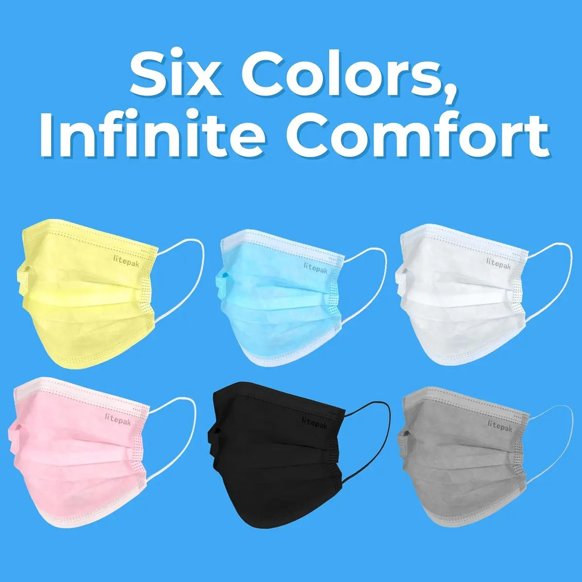 Litepak Disposable Face Mask 125-Pack Gray | Premium Comfort with Earloops & Dispenser - view 7