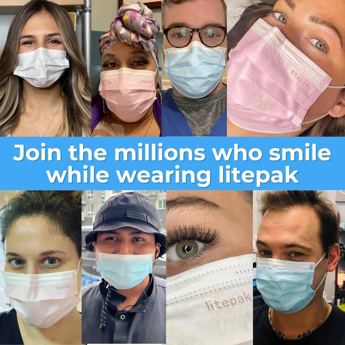 Litepak Disposable Face Mask 125-Pack Gray | Premium Comfort with Earloops & Dispenser - view 3