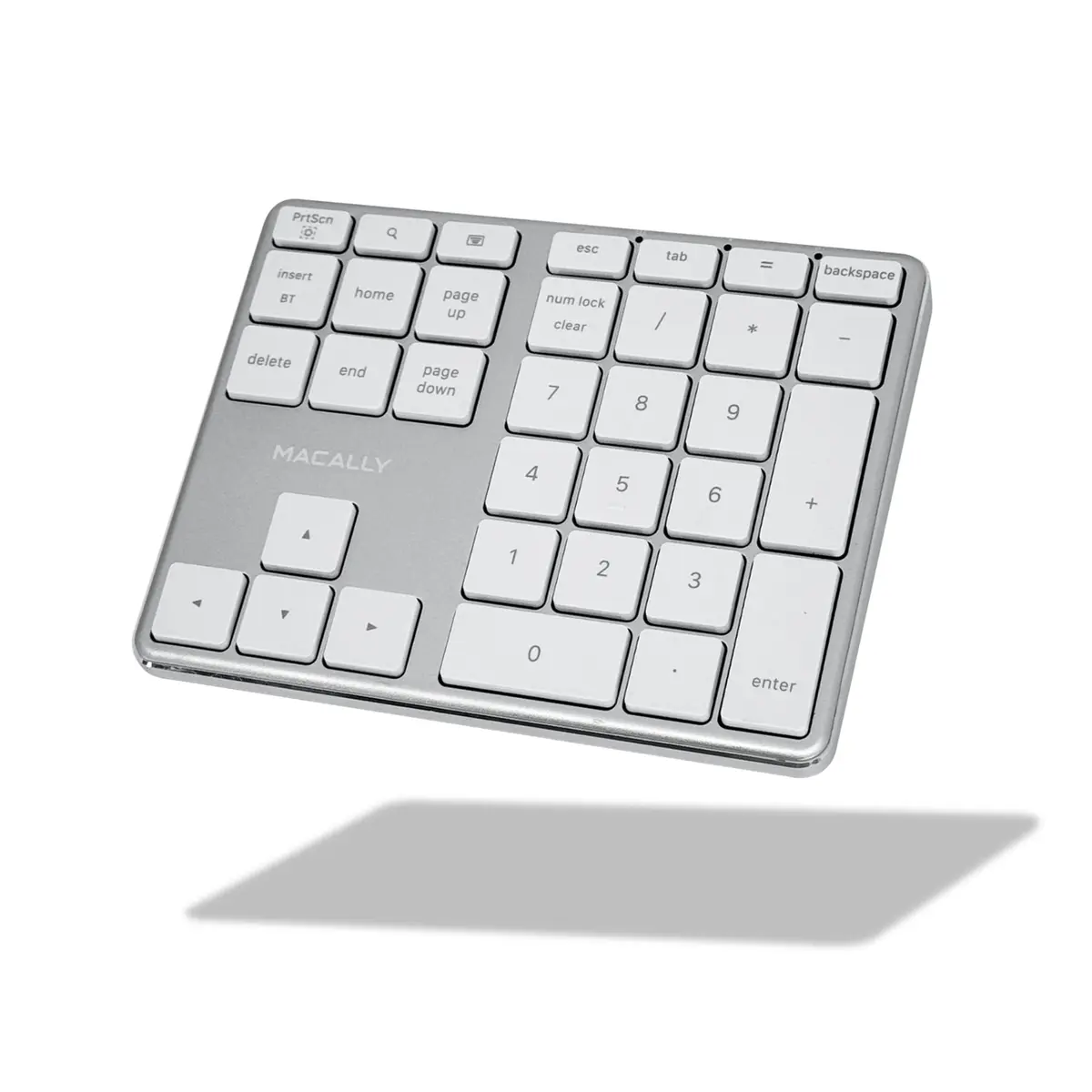 Macally BTNUMKEYPRO Rechargeable Bluetooth Number Pad 11.4cm (4.5") | Slim Aluminum Wireless 35-Key Numpad for Mac, iPad, Windows - main product image