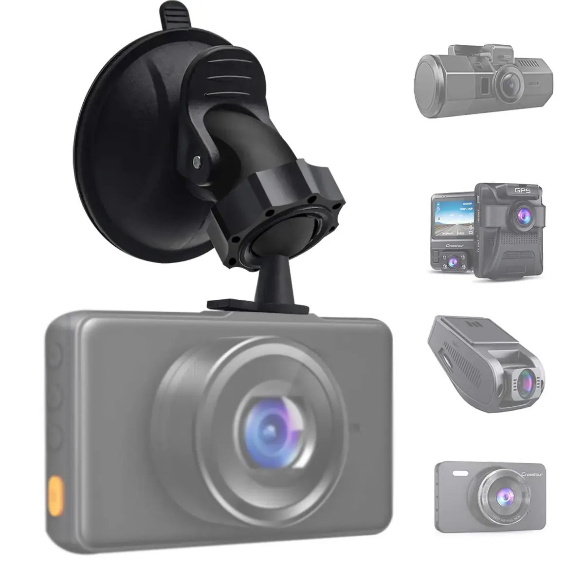 TiToeKi Dash Cam Suction Mount with 15+ Swivel Ball Adapters | Universal Fit for Most Dash Cameras - view 7