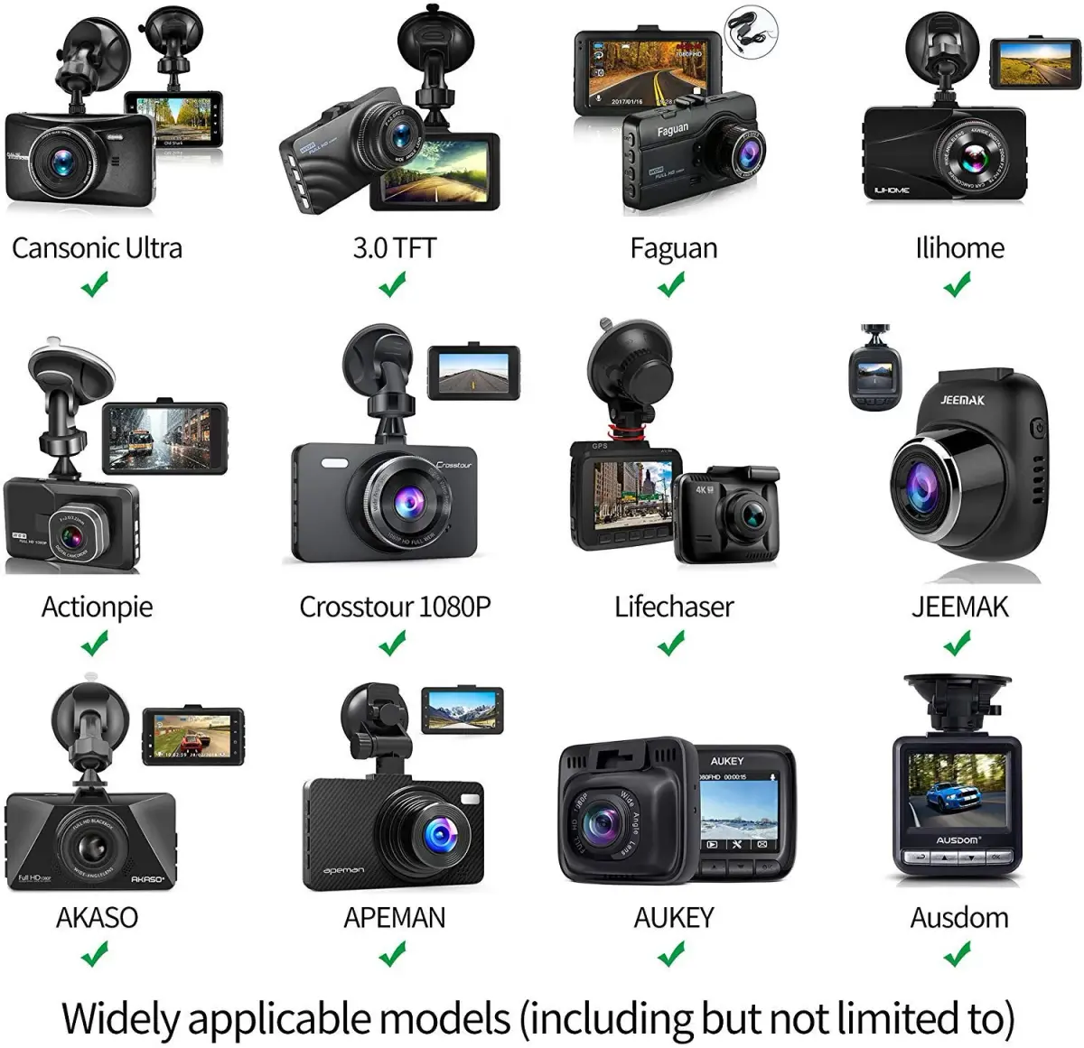 TiToeKi Dash Cam Suction Mount with 15+ Swivel Ball Adapters | Universal Fit for Most Dash Cameras - view 2
