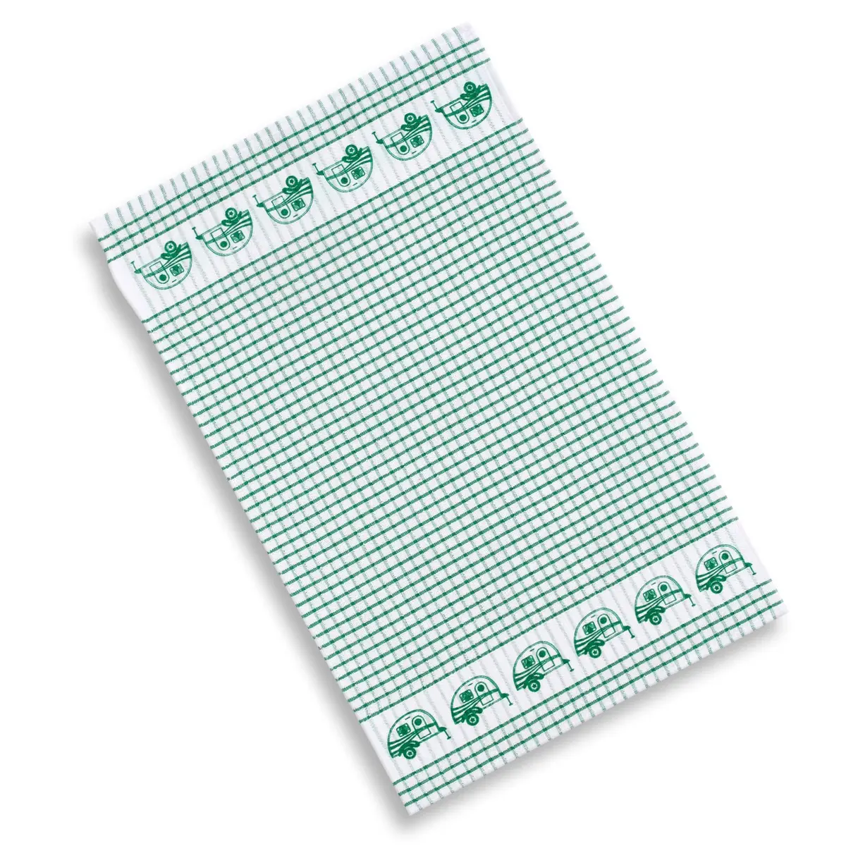 Cackleberry Home Retro Camper Windowpane Check Cotton Terrycloth Kitchen Towels, Set of 4 (Green) | 45.7 x 71.1 cm (18 x 28 inches) - view 2