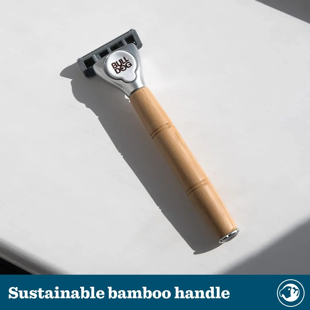 Bulldog Skincare - Sensitive Bamboo Razor 1 Count | Eco-Friendly Handle & 5 Steel Blades - view 5