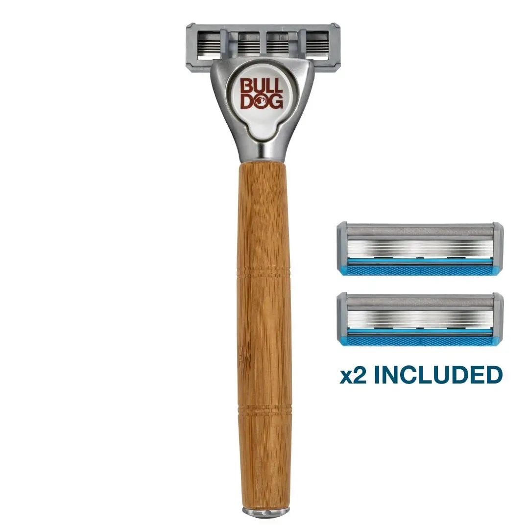Bulldog Skincare - Sensitive Bamboo Razor 1 Count | Eco-Friendly Handle & 5 Steel Blades - view 2