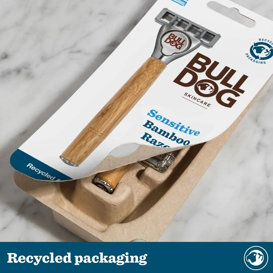 Bulldog Skincare - Sensitive Bamboo Razor 1 Count | Eco-Friendly Handle & 5 Steel Blades - view 3