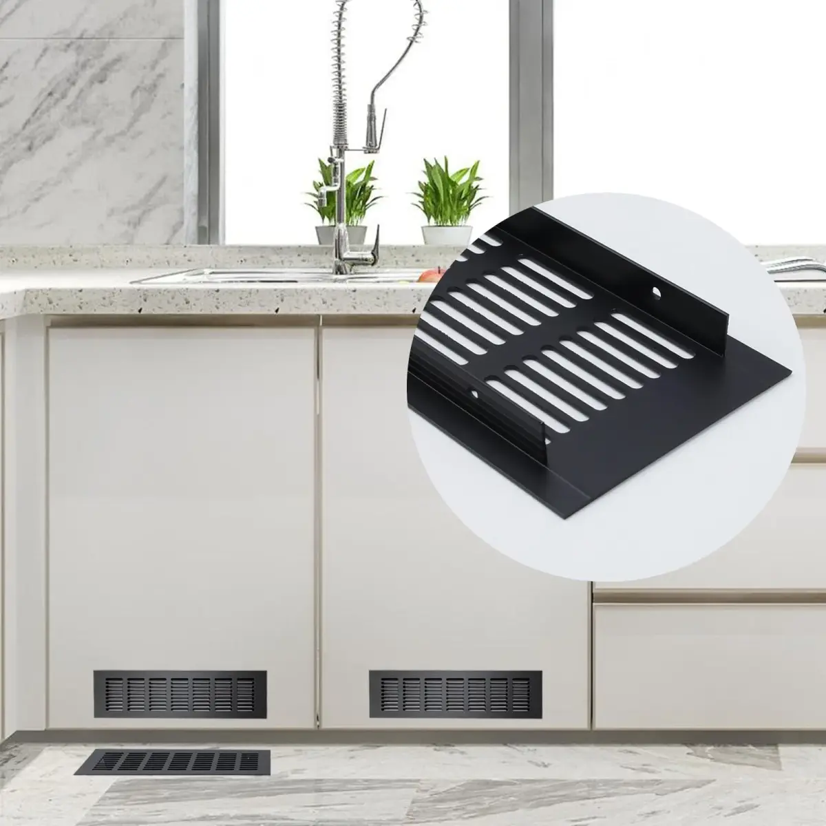 Geesatis Black Air Vent Covers 2-Pack | Fits 268 x 63 mm (10.55 x 2.48 inch) Duct Openings - view 8